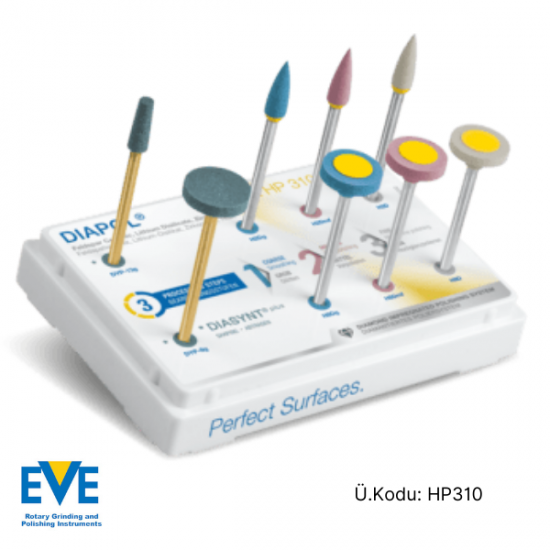 EVE Dental Diapol HP 310 Porselen Parlatma Lastik Seti- Piyasemen için Cila seti 8 li